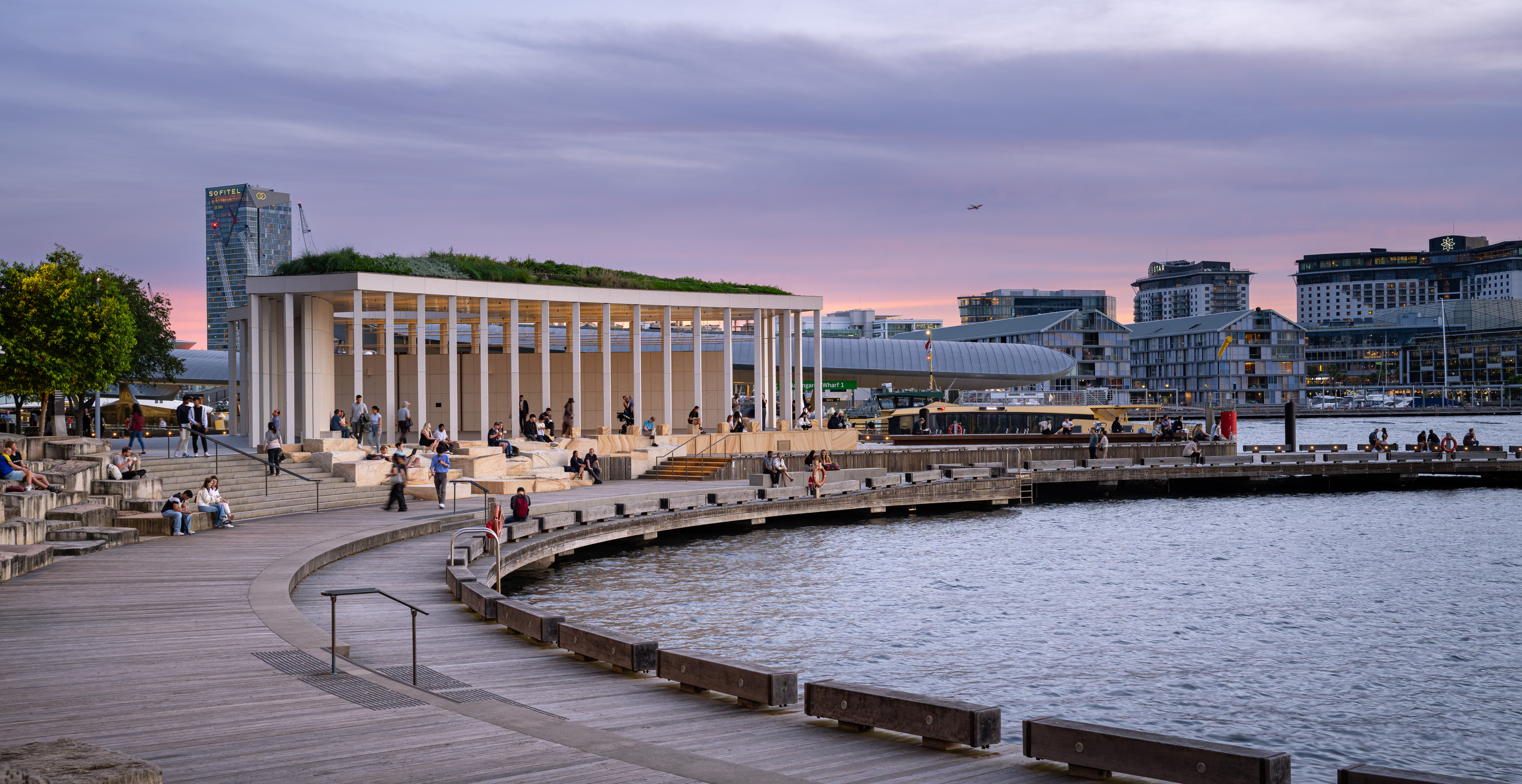 Pier Pavilion during dusk - wide shot